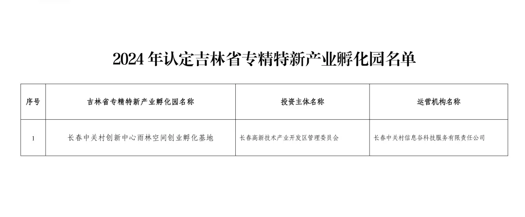 吉林省级“专精特新”产业孵化园又